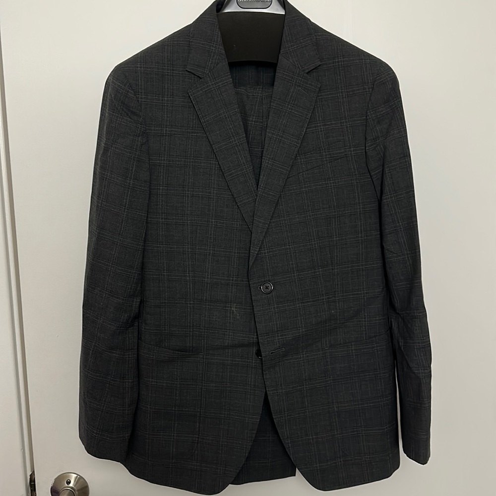 Banana Republic Slim Fit 40R Pants 34/30 Suit. Charcoal Plaid